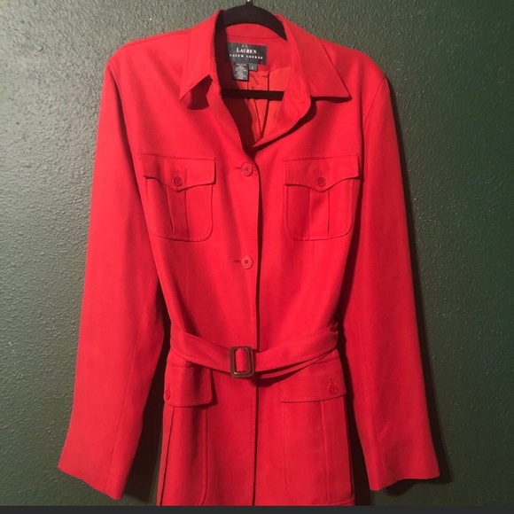 Lauren Ralph Lauren Silk Lightweight Belted Jacket - Picture 1 of 5
